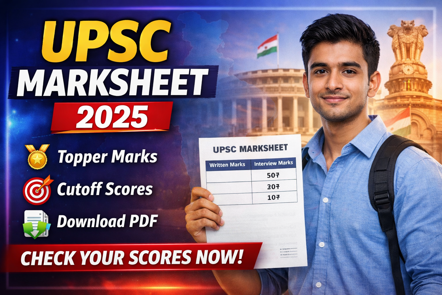 UPSC Marksheet 2025 Released: Check Topper Marks, Download PDF and Details