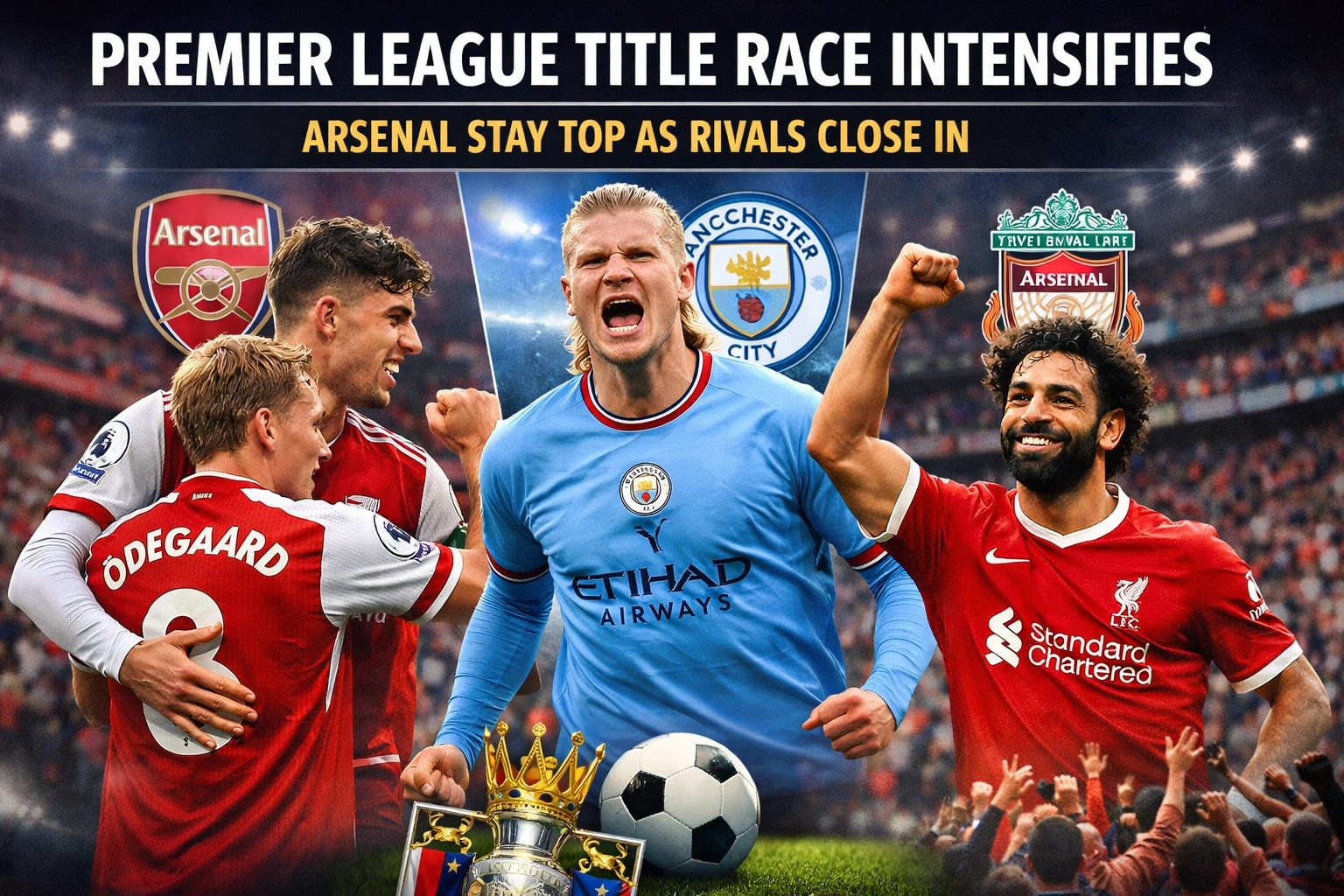 Premier League Title Race Intensifies as Arsenal Stay Top and Rivals Close In ⚽